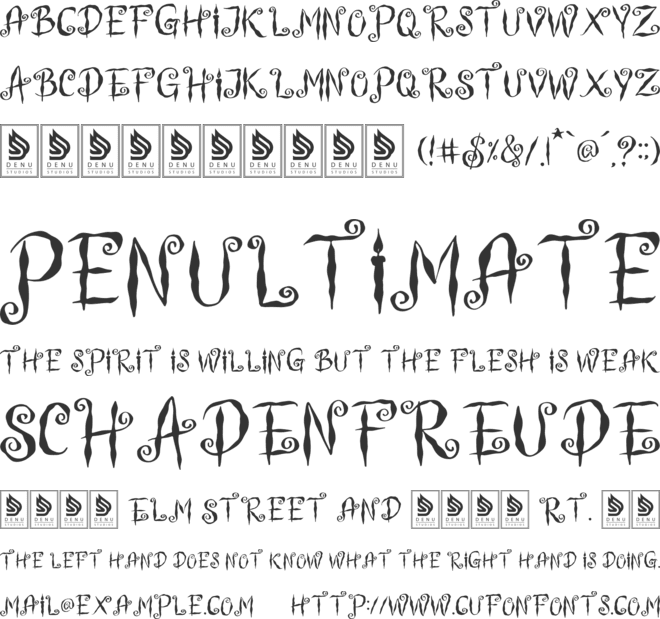 Witch Swirl font preview