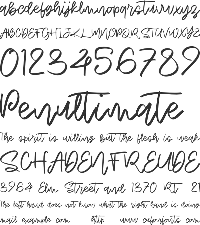 Dihyani Personal Use font preview