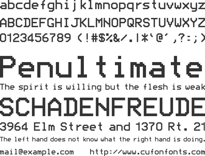 VCR-US font preview