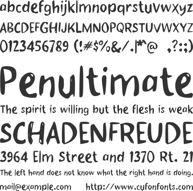 n Nagume font preview