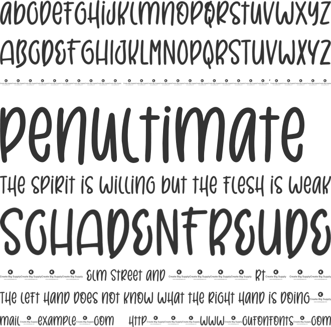 Super Cute font preview