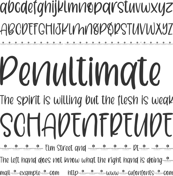 Groomed font preview