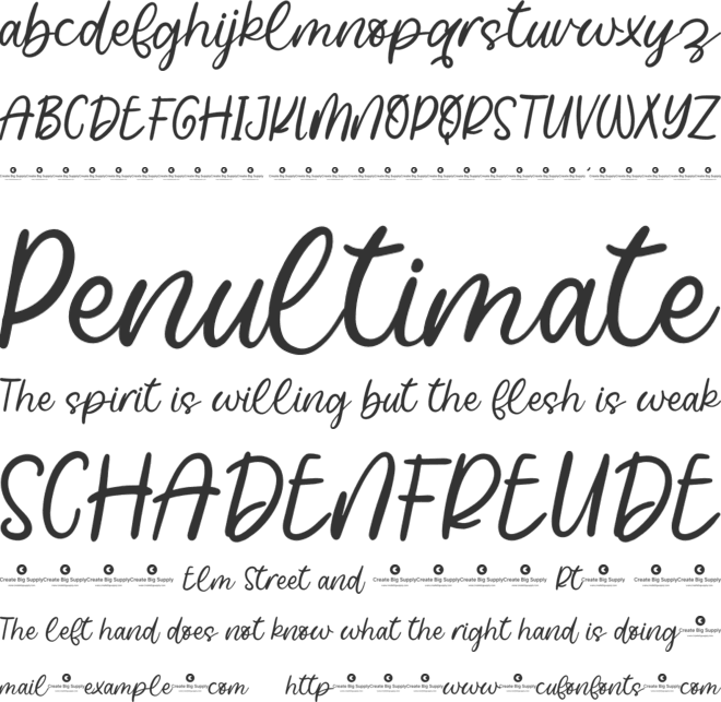 Billowy font preview