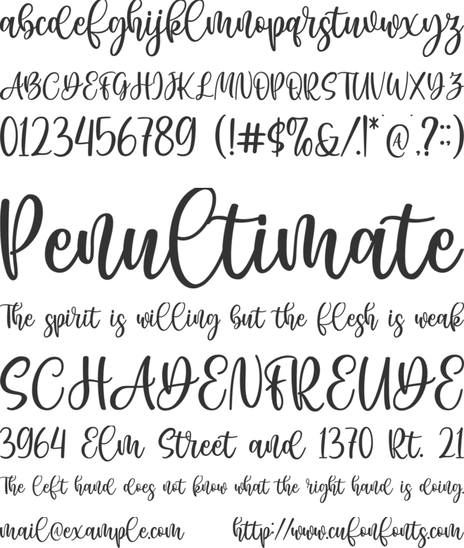 Darelove font preview