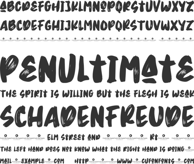 Stretch Hands font preview