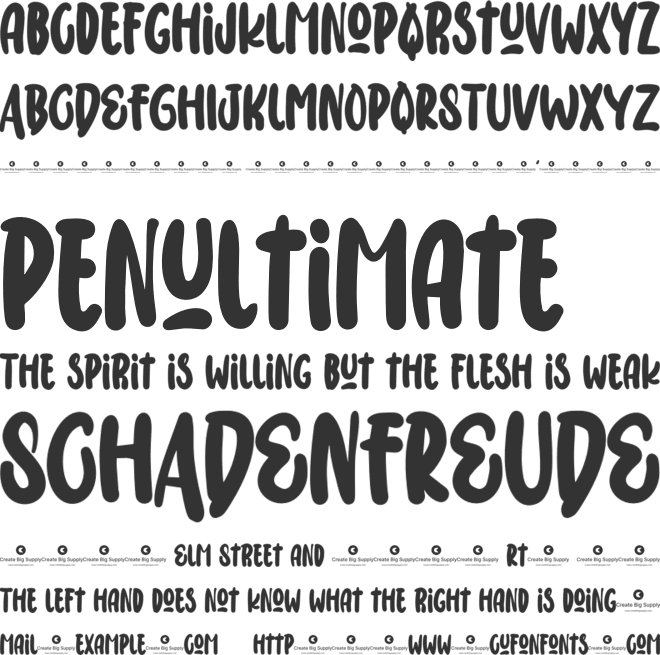 The Humorous font preview