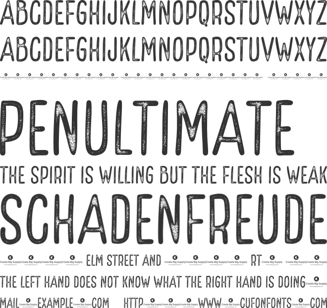 Barbarous Stamp font preview