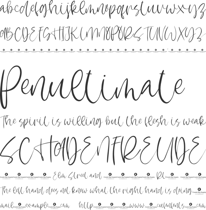 Colossal Love font preview