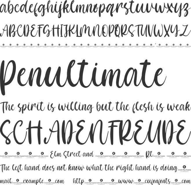 Correspond font preview