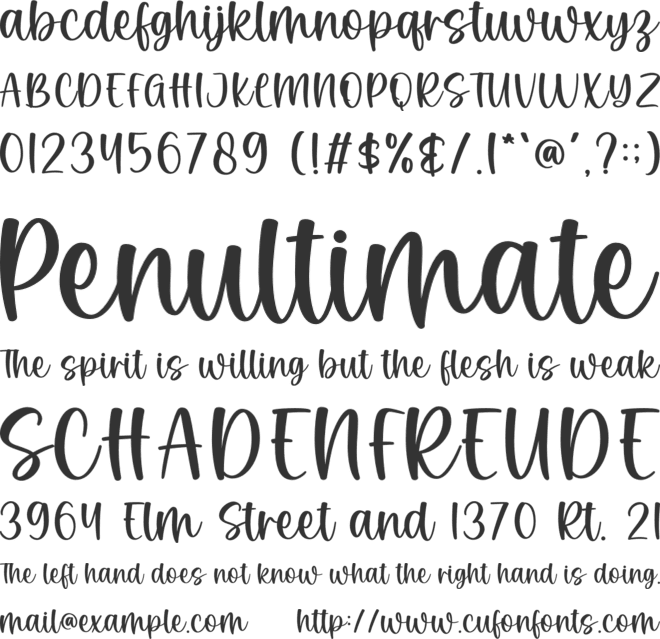 Finchbird font preview