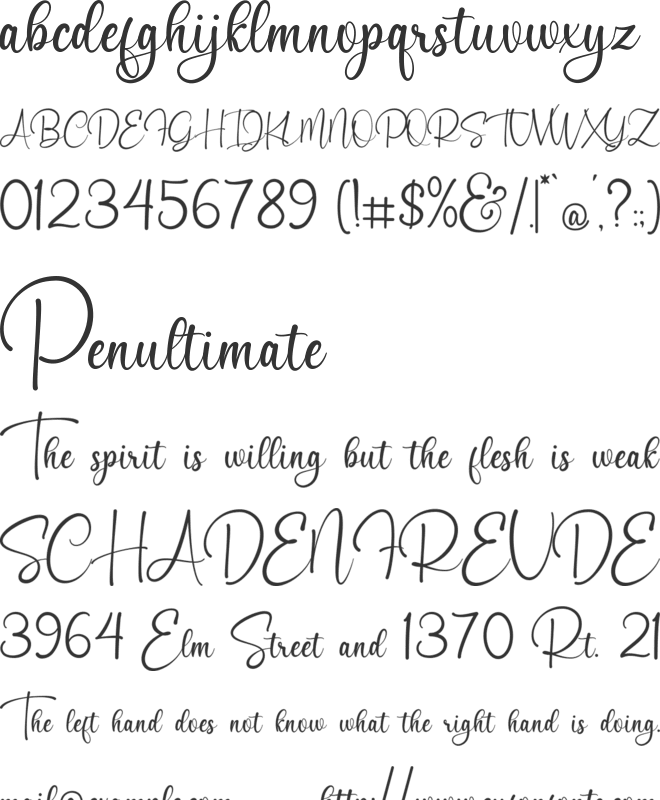 Hengstand font preview