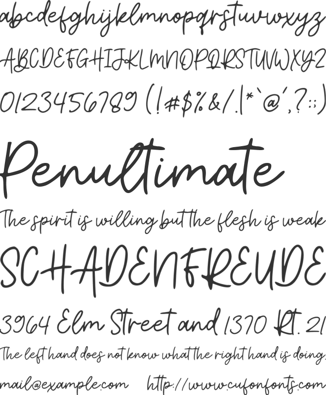 Anadea font preview