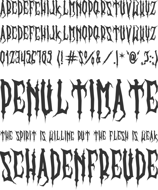 Creepy Broom font preview