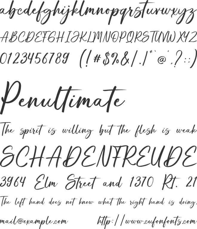 Continue font preview