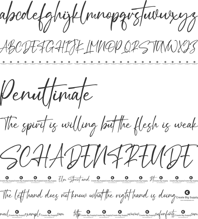 Heater Bellamore font preview