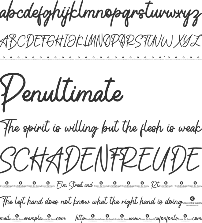 Body Pretty font preview