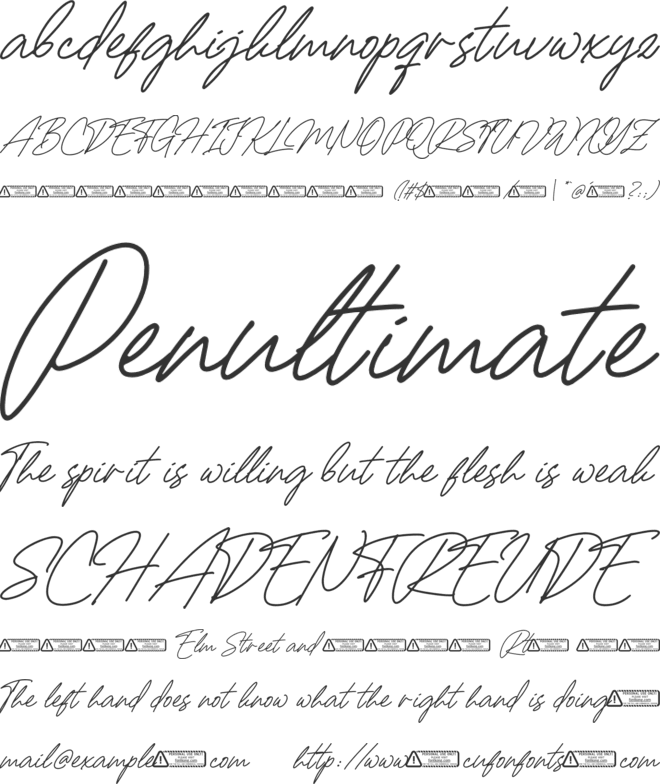 Andromecha PERSONAL USE ONLY font preview