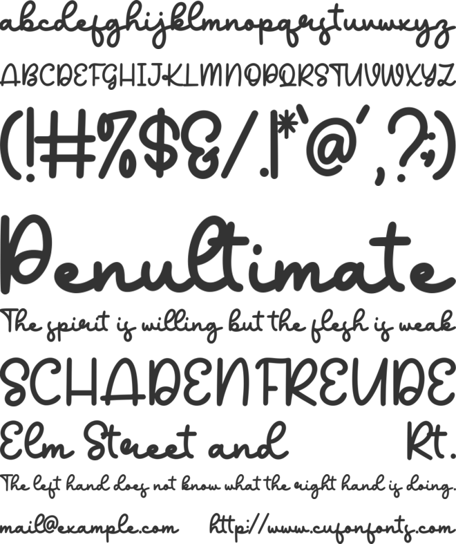 Calistica font preview