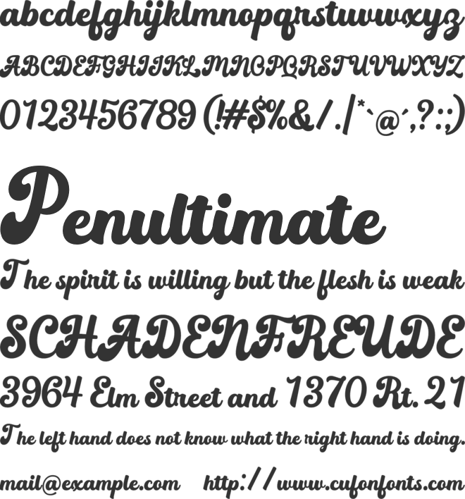 Berdano font preview