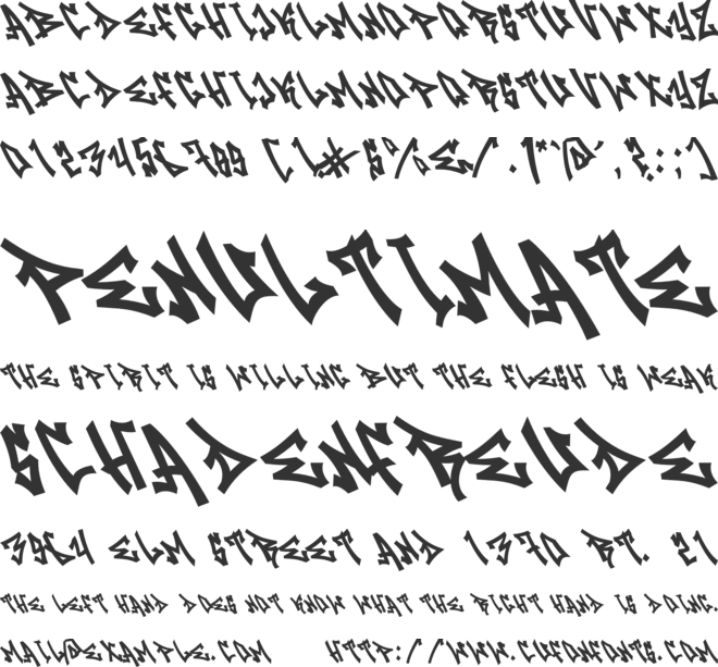 Raven Graff Outline font preview