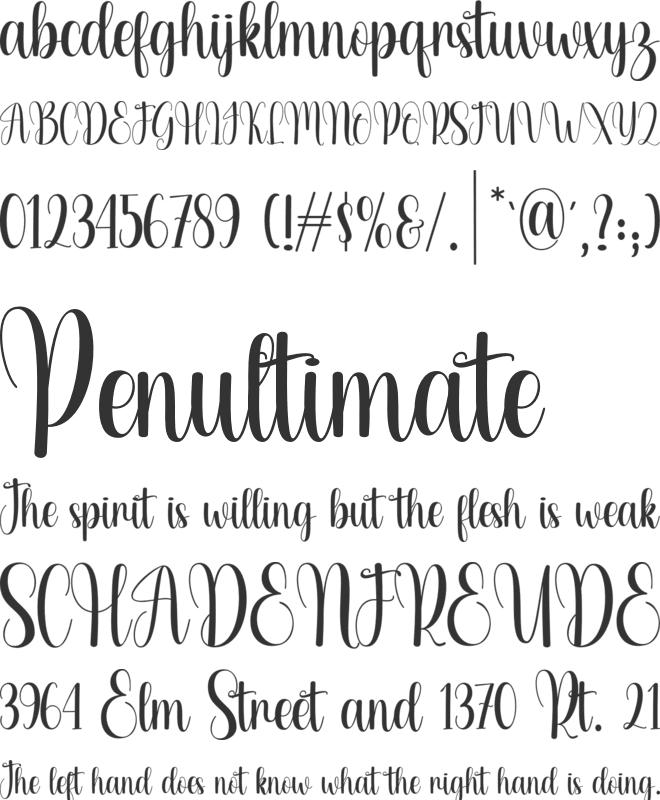 Ametsya font preview