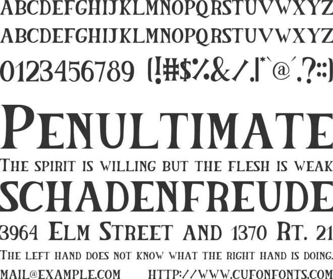 The Salvator font preview