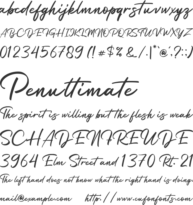 Sattria Handsome font preview