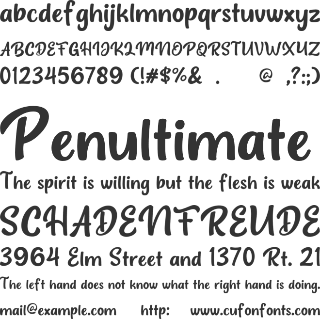 Balegah font preview