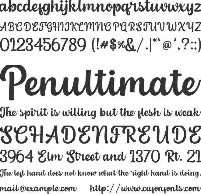 Grend font preview