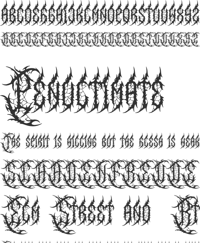 Daemonize Evils font preview