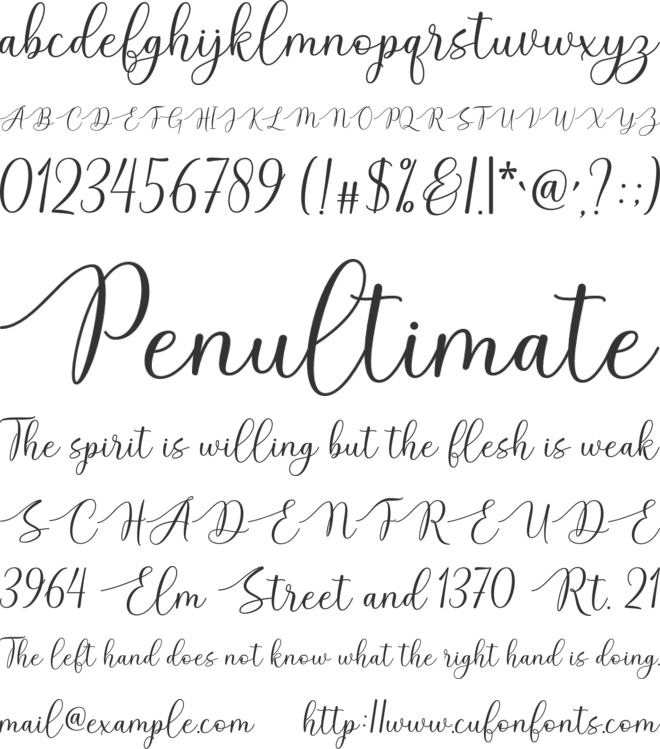 Hello Molydia font preview