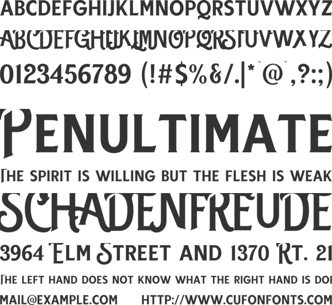 Black Gumners font preview