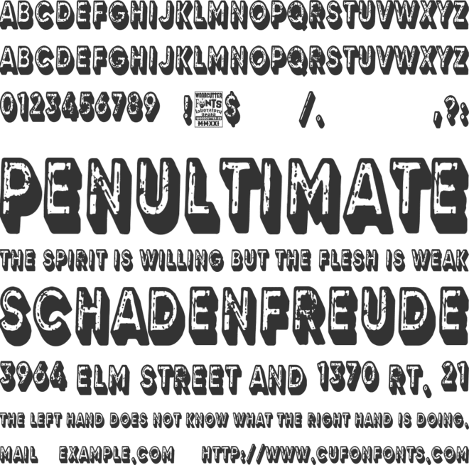 3D Grunge Studio font preview