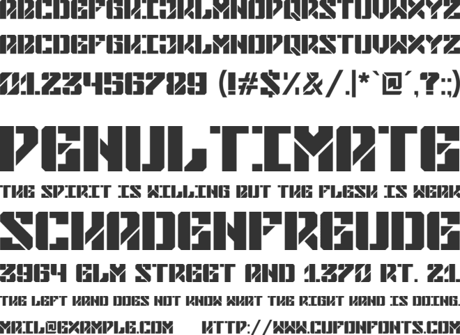 Mechaside font preview