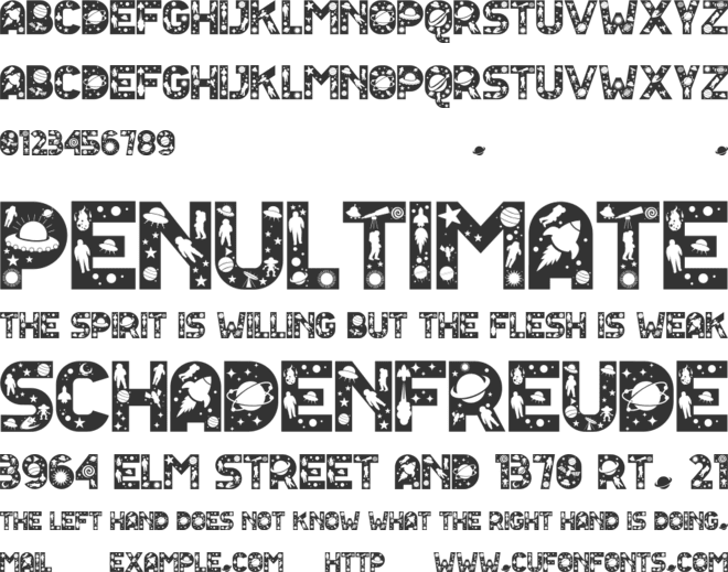 Astro Space font preview