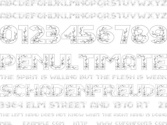 Floral Season Outline font preview