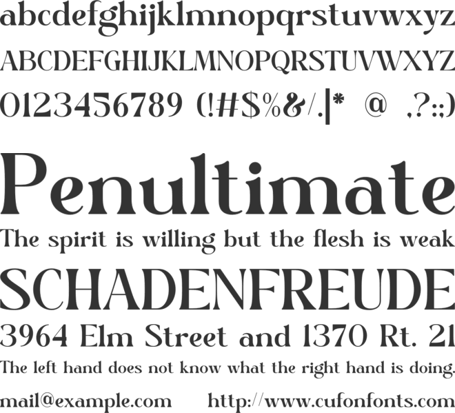 Chigero font preview