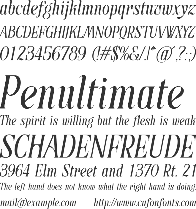 Billing Lottre font preview