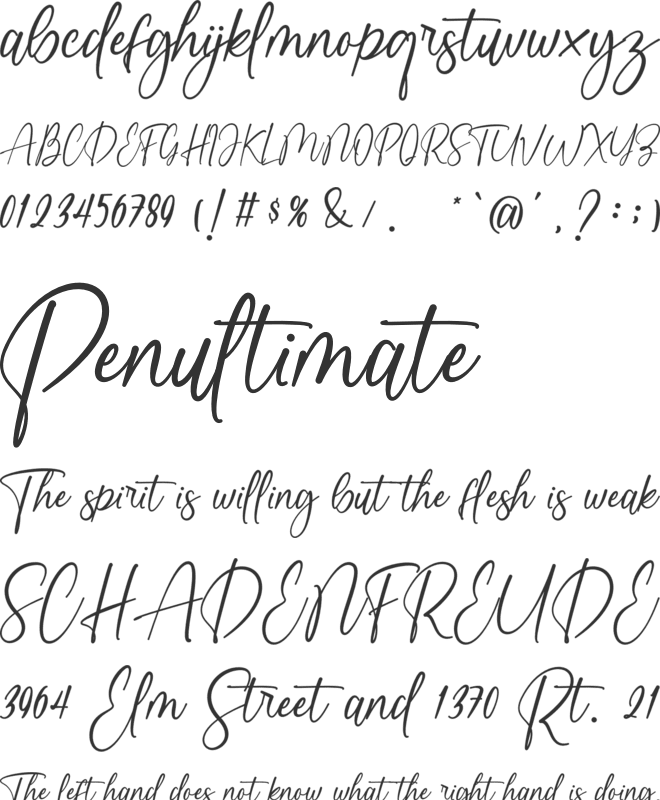 Perfect Ausmar font preview