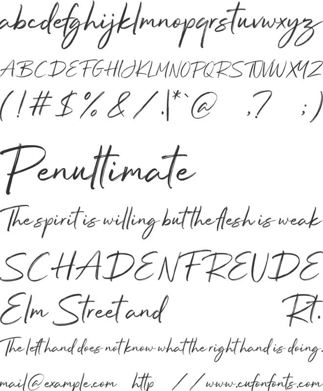 Renotis Brush font preview