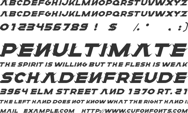 Fear Logo Fires Italic font preview