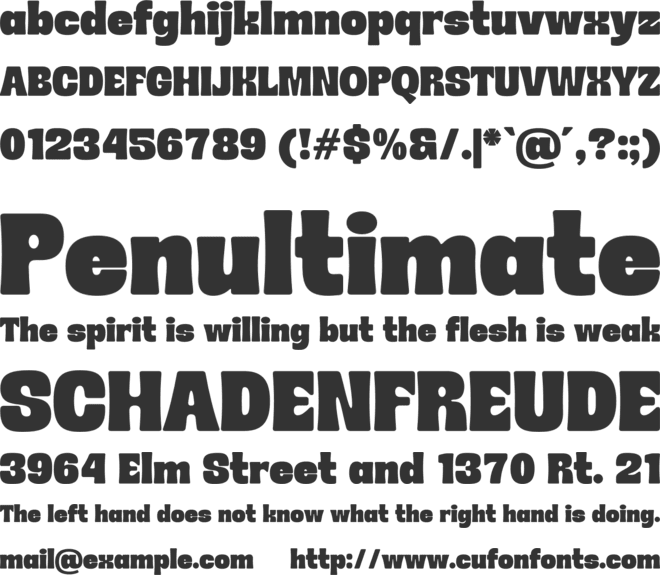 Milany font preview