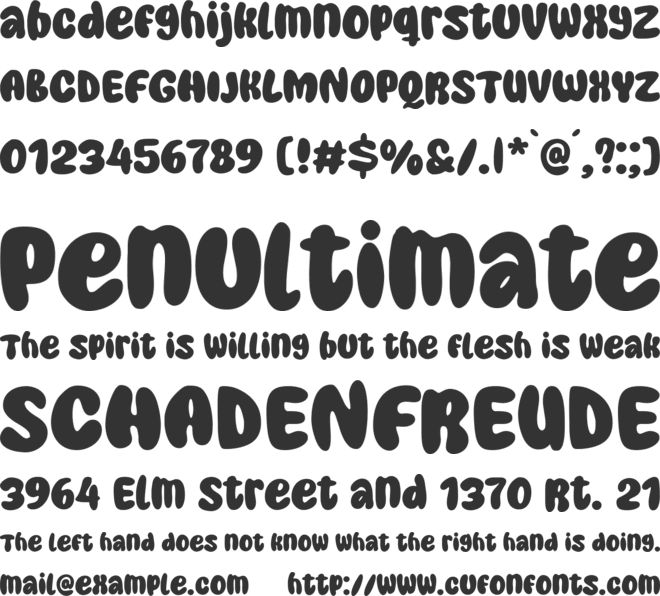 Super Bubbly font preview