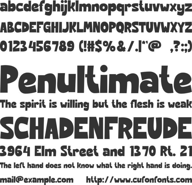 JACENDA font preview