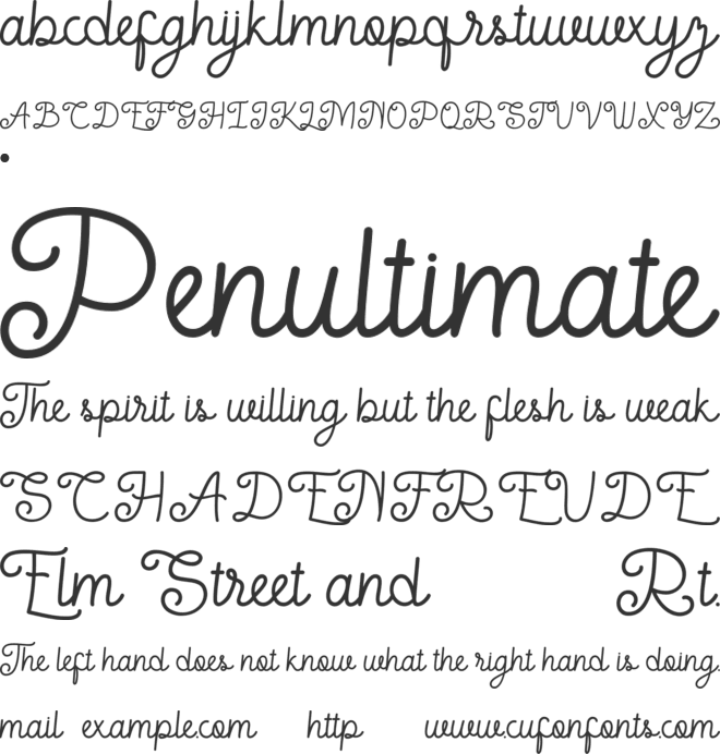 The Kallyne font preview