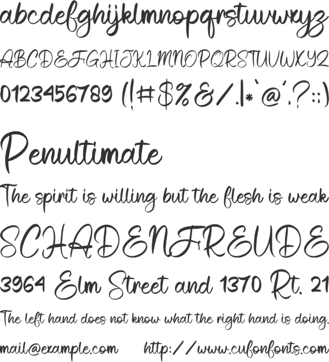 Glovely font preview