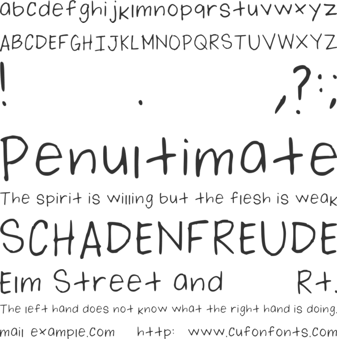 Dexte Denim Handwriting font preview