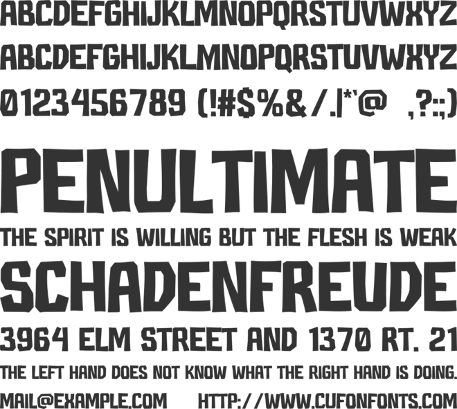 YESTER font preview