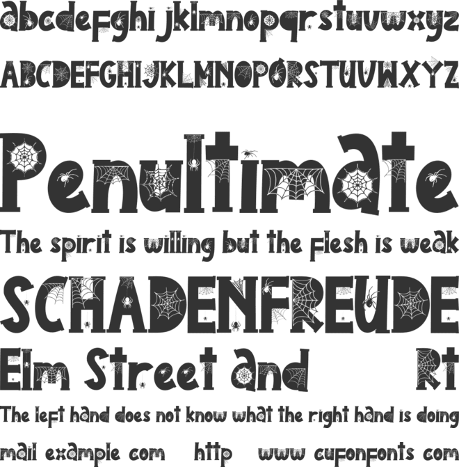 Death Spider font preview