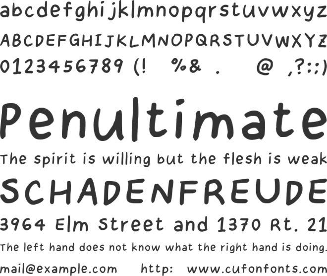 Sophiecomic font preview